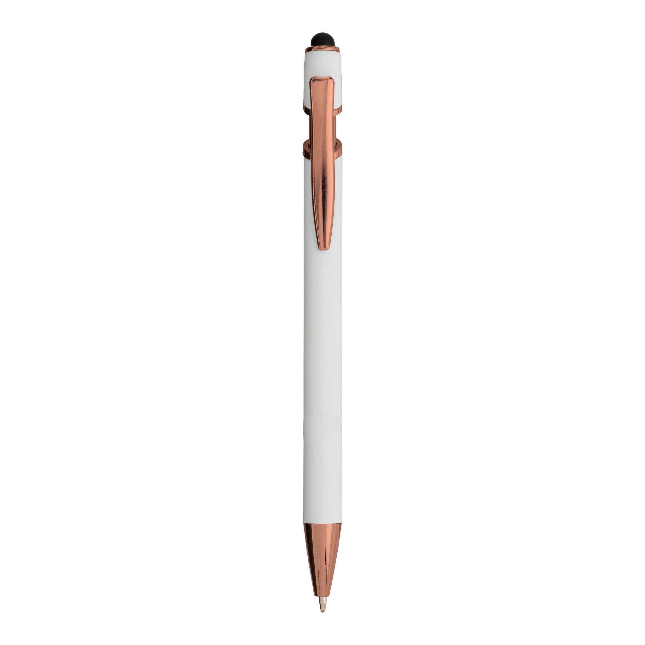 Penna a scatto in alluminio gommato con gommino per touch screen Penna a scatto in alluminio gommato con gommino per touch screen